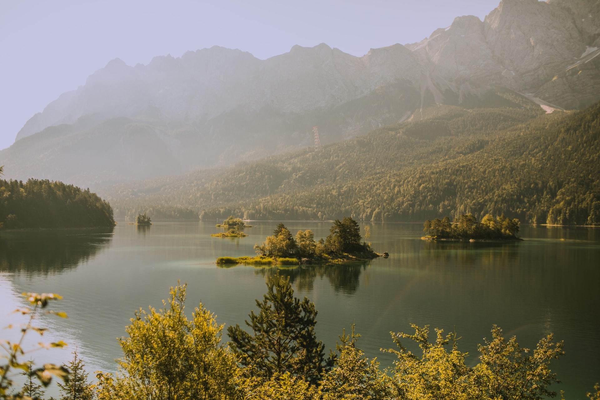 peaceful lake view