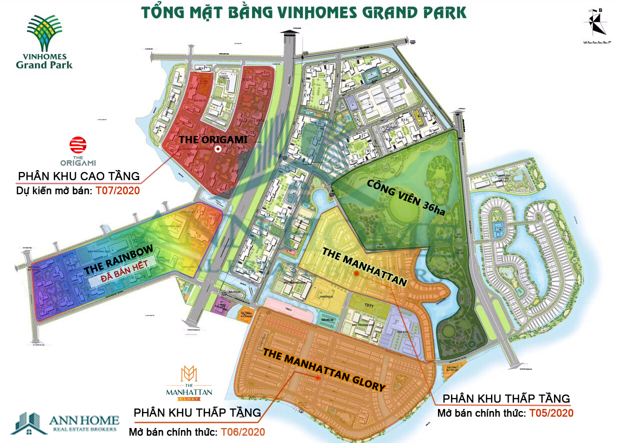 Mặt bằng tổng thể các phân khu tại Vinhomes Grand Park