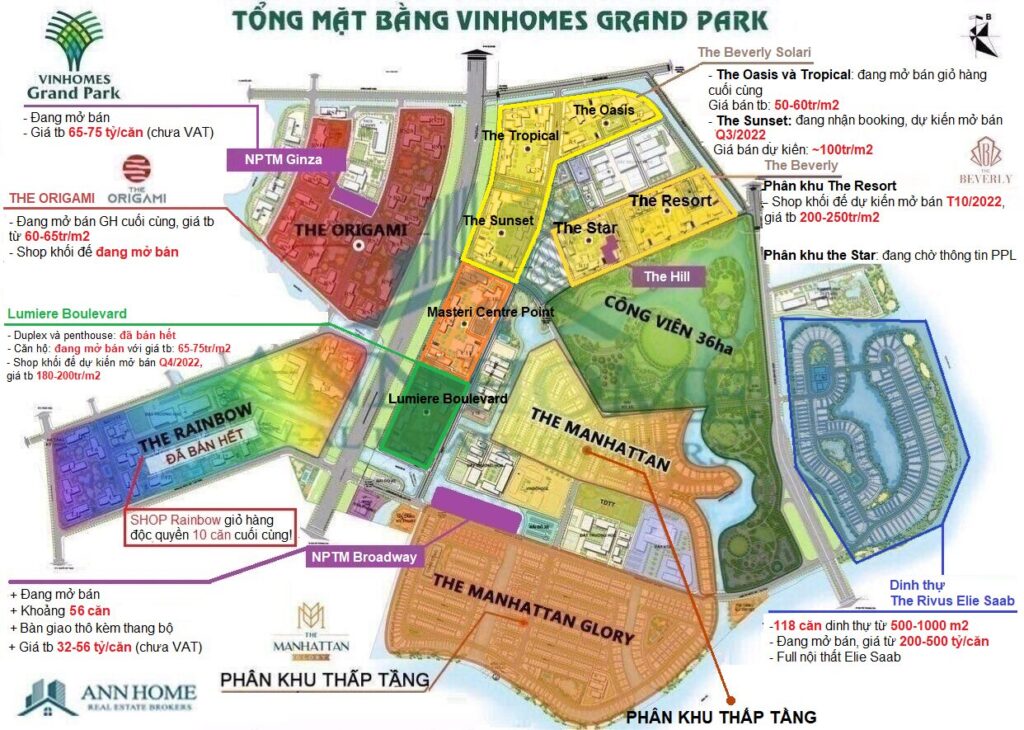Tổng mặt bằng Vinhomes Grand Park