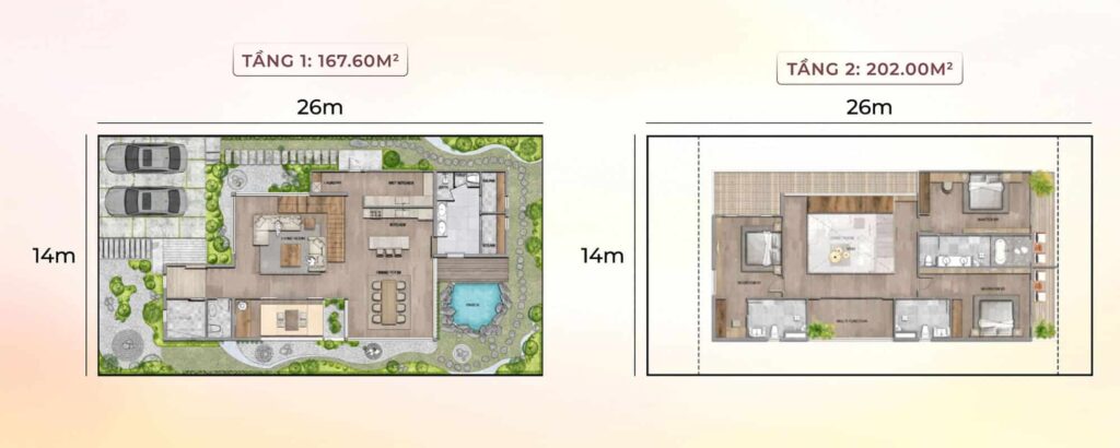 Layout Biệt Thự Đơn Lập Onsen Village tại dự án EcoVillage Saigon River