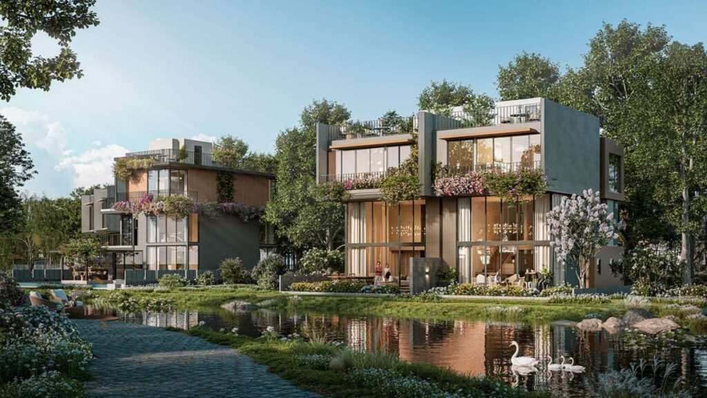 Những căn biệt thự song lập The Riverwalk được đặt giữa cảnh quan thiên nhiên