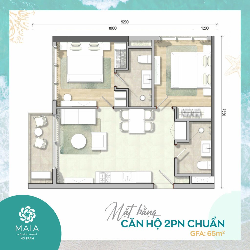 MAIA_Mặt bằng 2PN Chuẩn