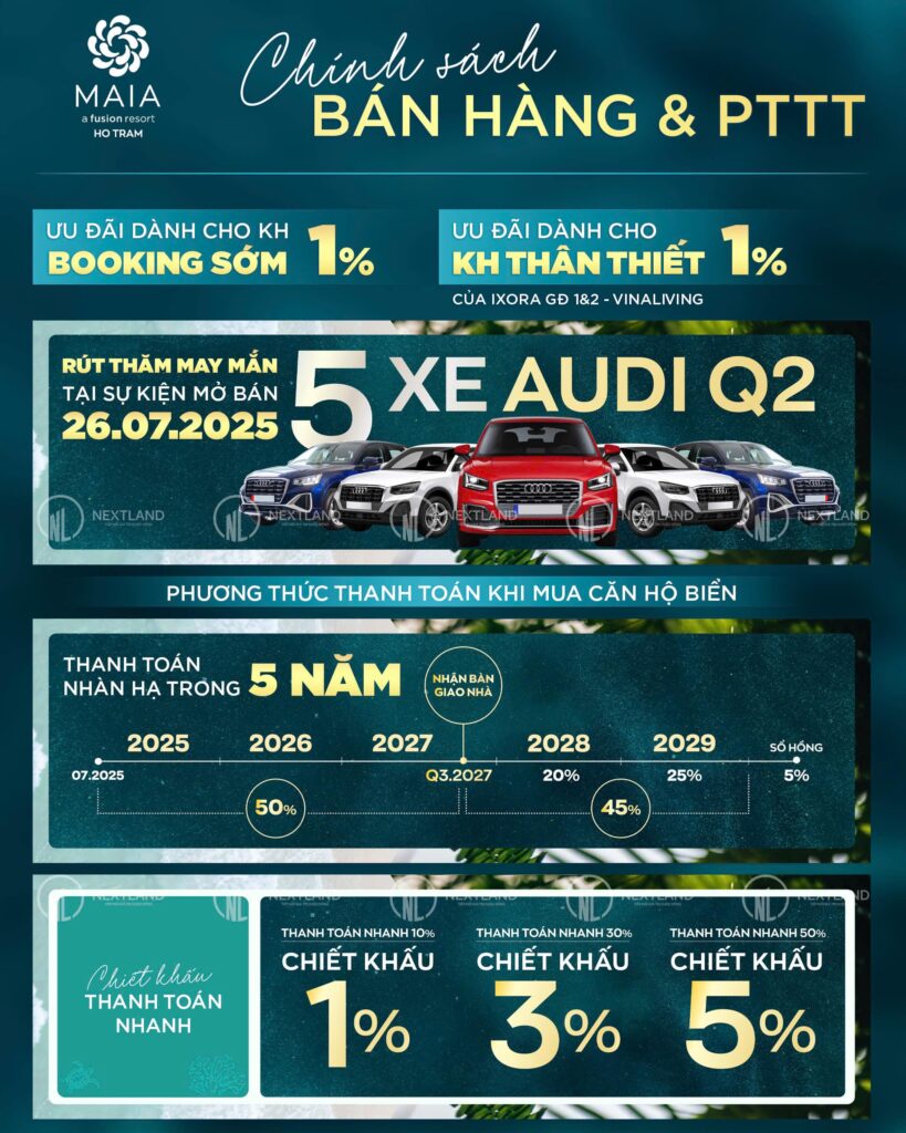 Chính sách thanh toán Maia Resort Hồ Tràm