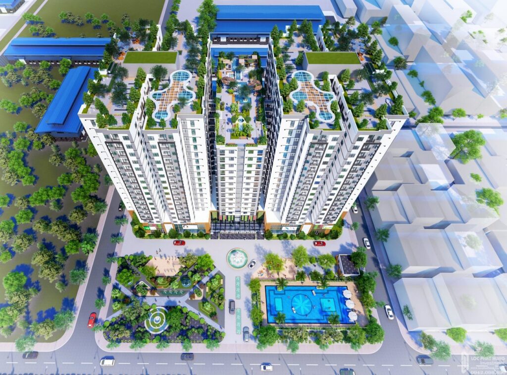 Phối cảnh tổng thể dự án căn hộ chung cư Unico Thăng Long Bến Cát Đường QL 13 chủ đầu tư Unico