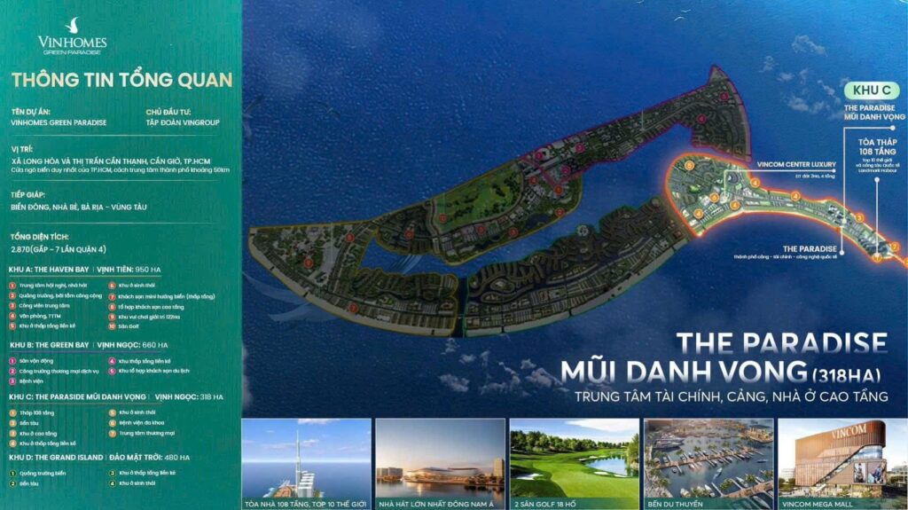 Tòa tháp Hải Đăng tại phân khu The Paradise (trung tâm Vinhomes Cần Giờ)