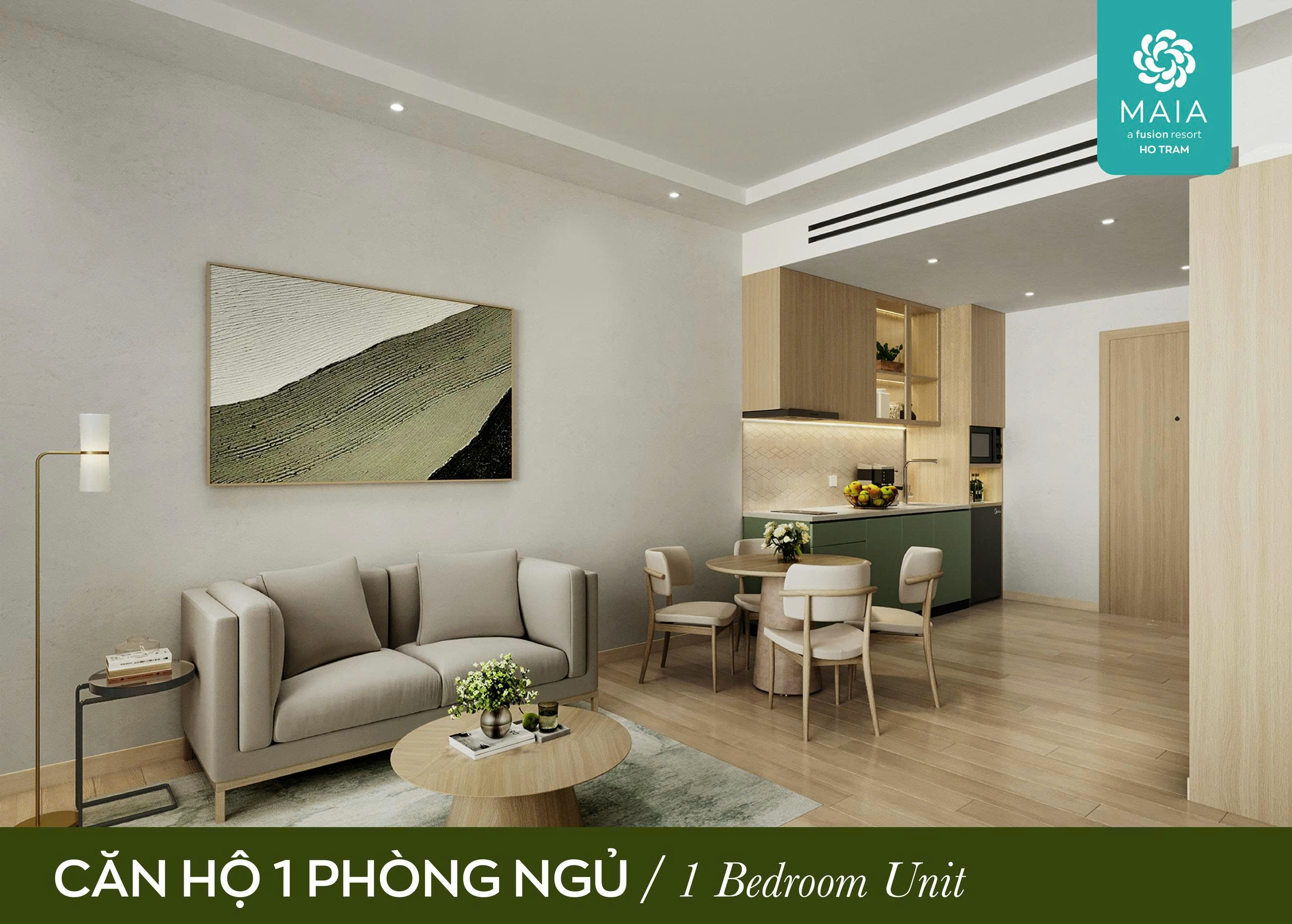 Phối cảnh phòng khách và bàn ăn