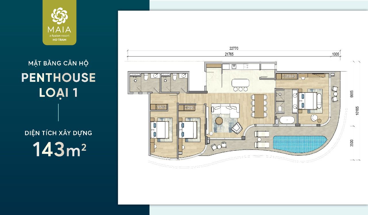 Penthouse loại 1 ưu tiên tối đa tầm nhìn