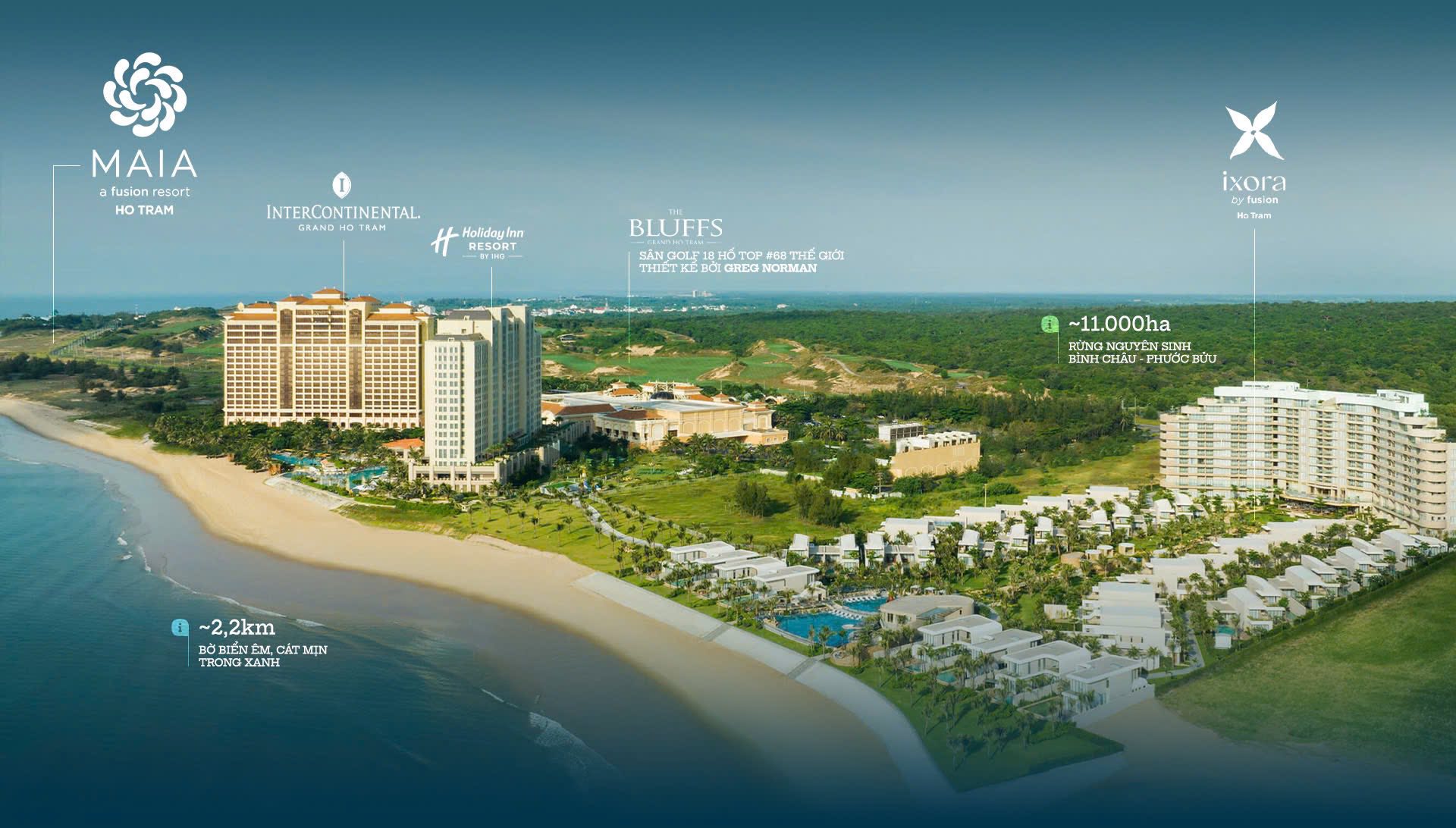 Vị trí của Maia trong tổ hợp The Grand Hồ Tràm