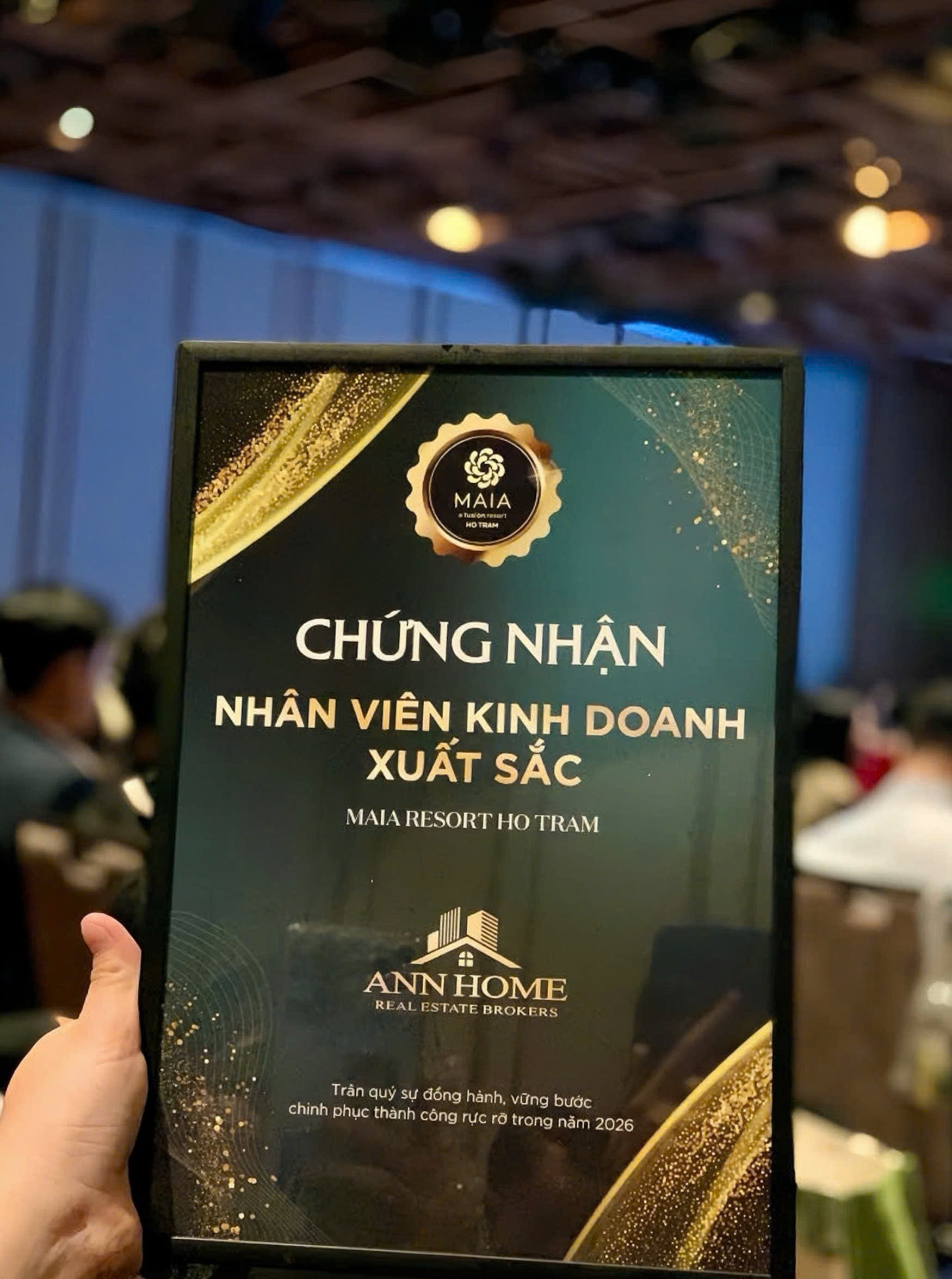 Chứng nhận vinh danh chiến binh Ann Home xuất sắc
