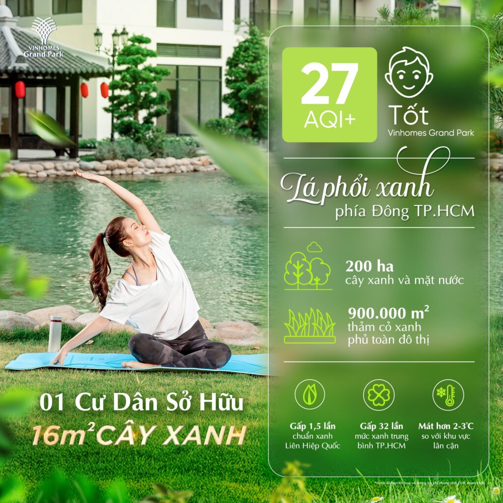 Không gian xanh tại Vinhomes Grand Park