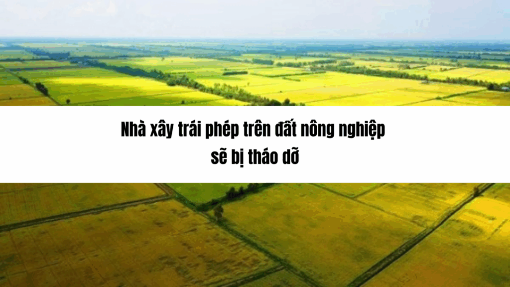 Nhà xây trái phép trên đất nông nghiệp
sẽ bị tháo dỡ