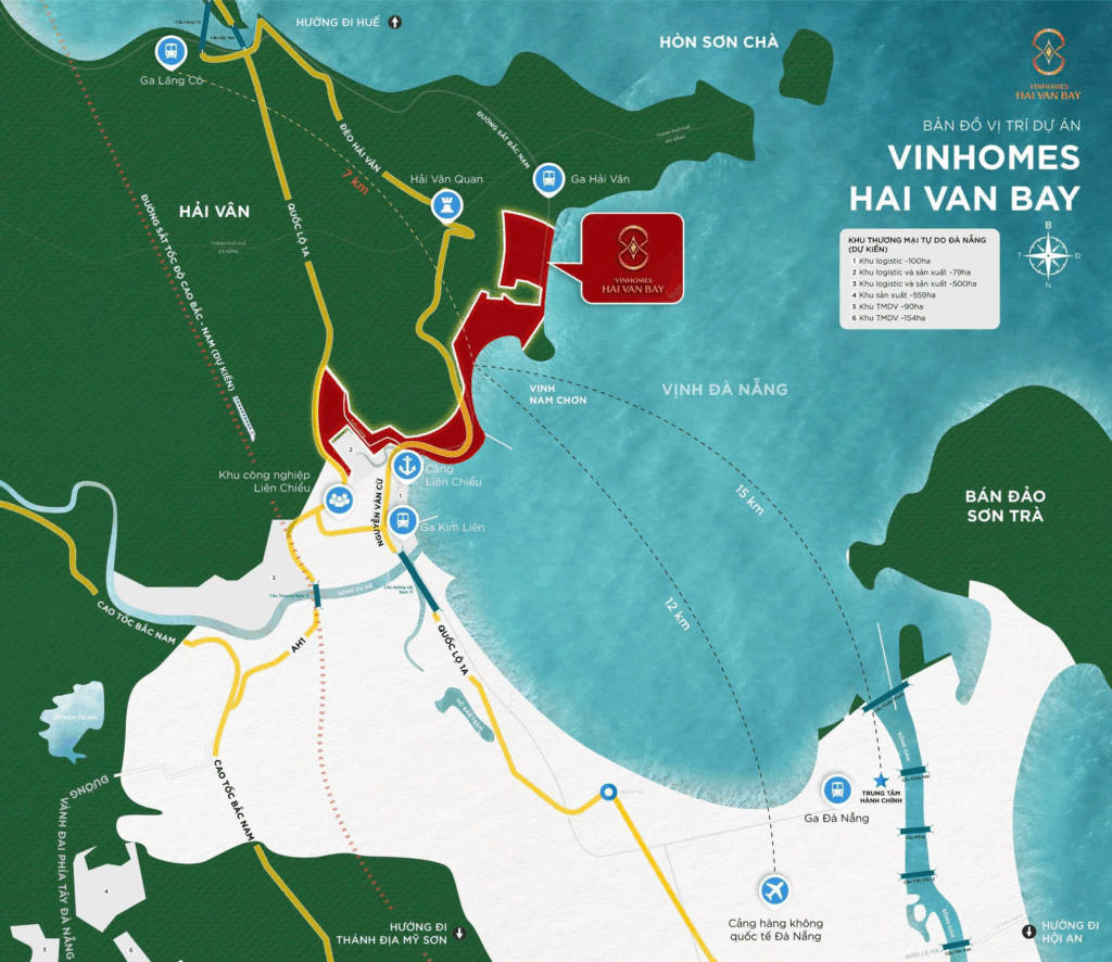 bản đồ vị trí dự án Vinhomes Hải Vân Bay