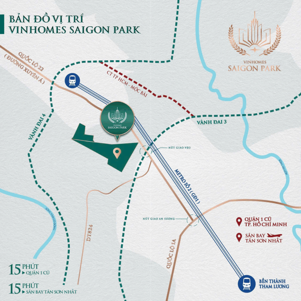 Vị trí dự án Vinhomes Sài Gòn Park chính thức trên bản đồ