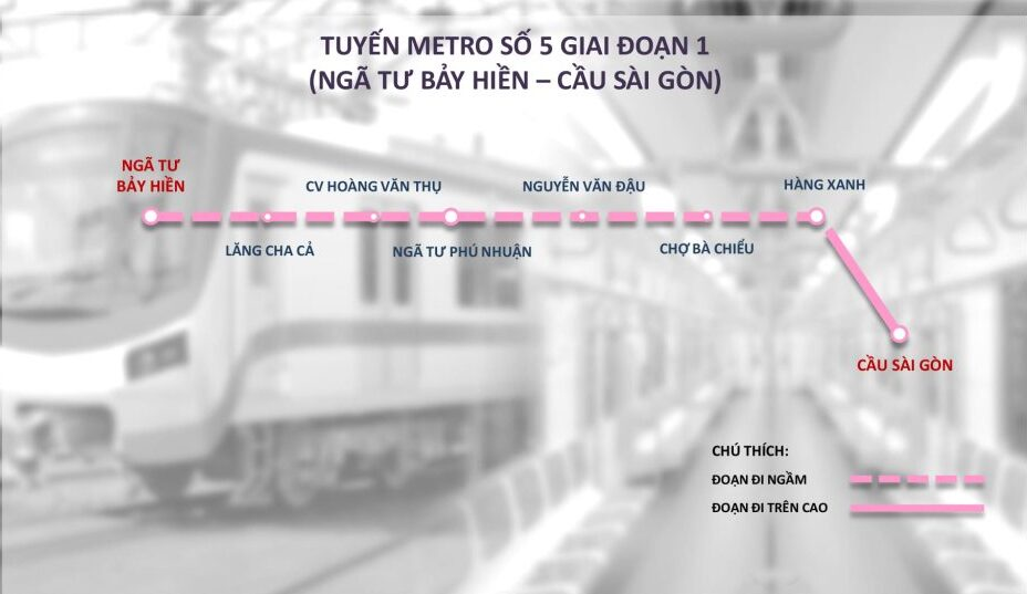 Lộ trình tuyến Metro Cầu Sài Gòn